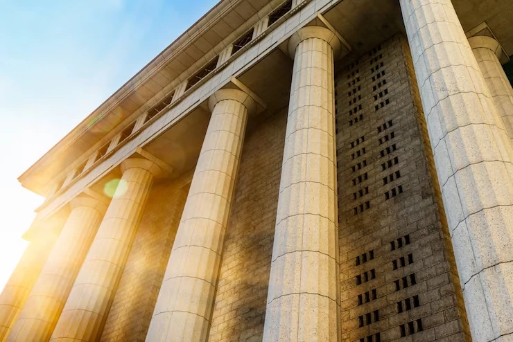 Facade of a possible court building